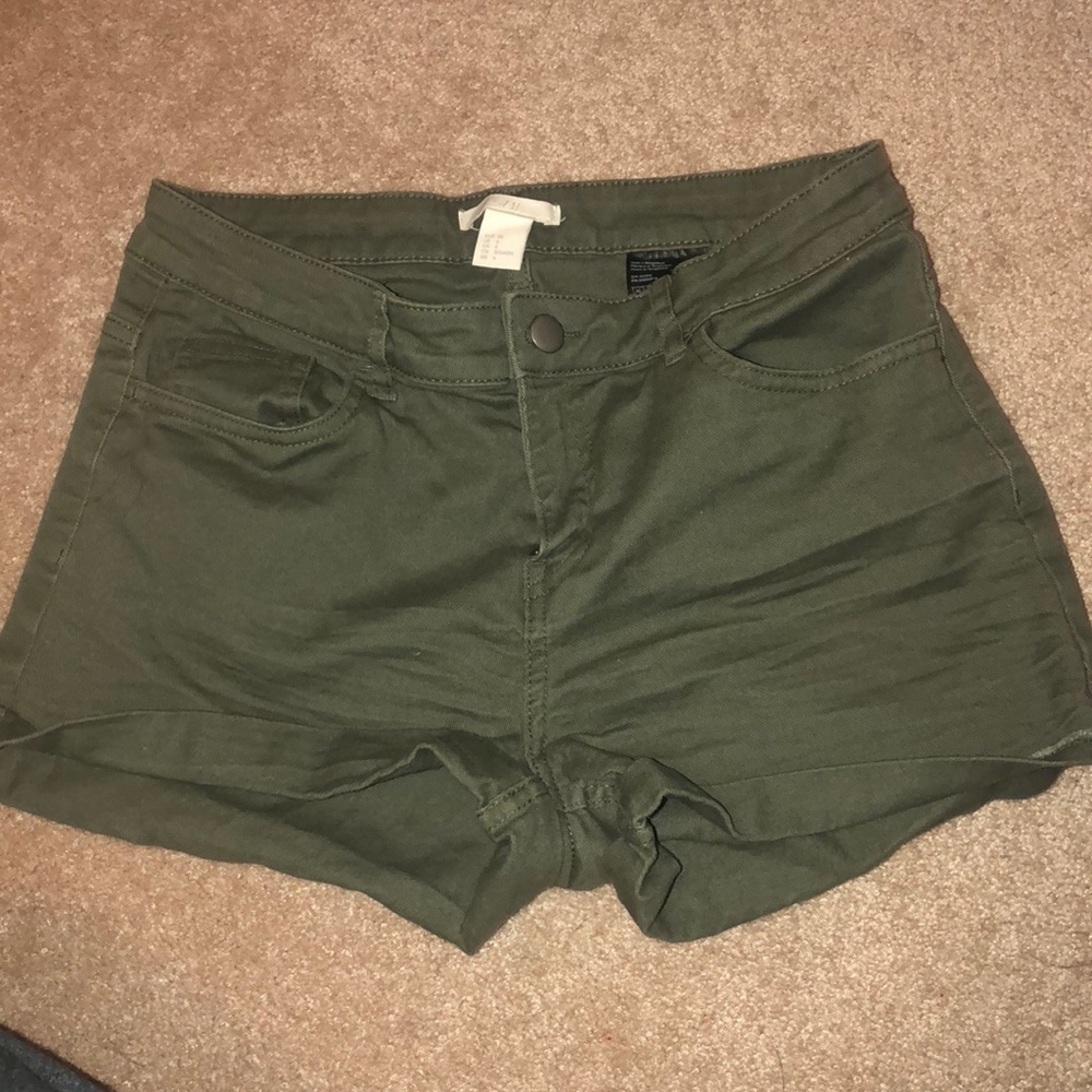 army green shorts